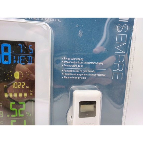 Sempre Radio-Controlled Digital Weather Station Forecast White Color Screen - Picture 2 of 4